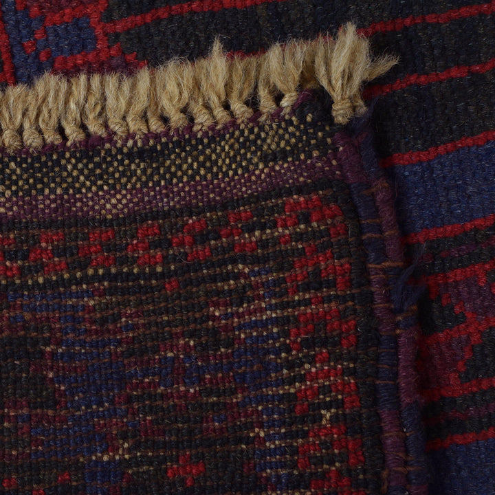 Blue Afghan Prayer Rug 3' 0" x 4' 6" Hand-Knotted pattern