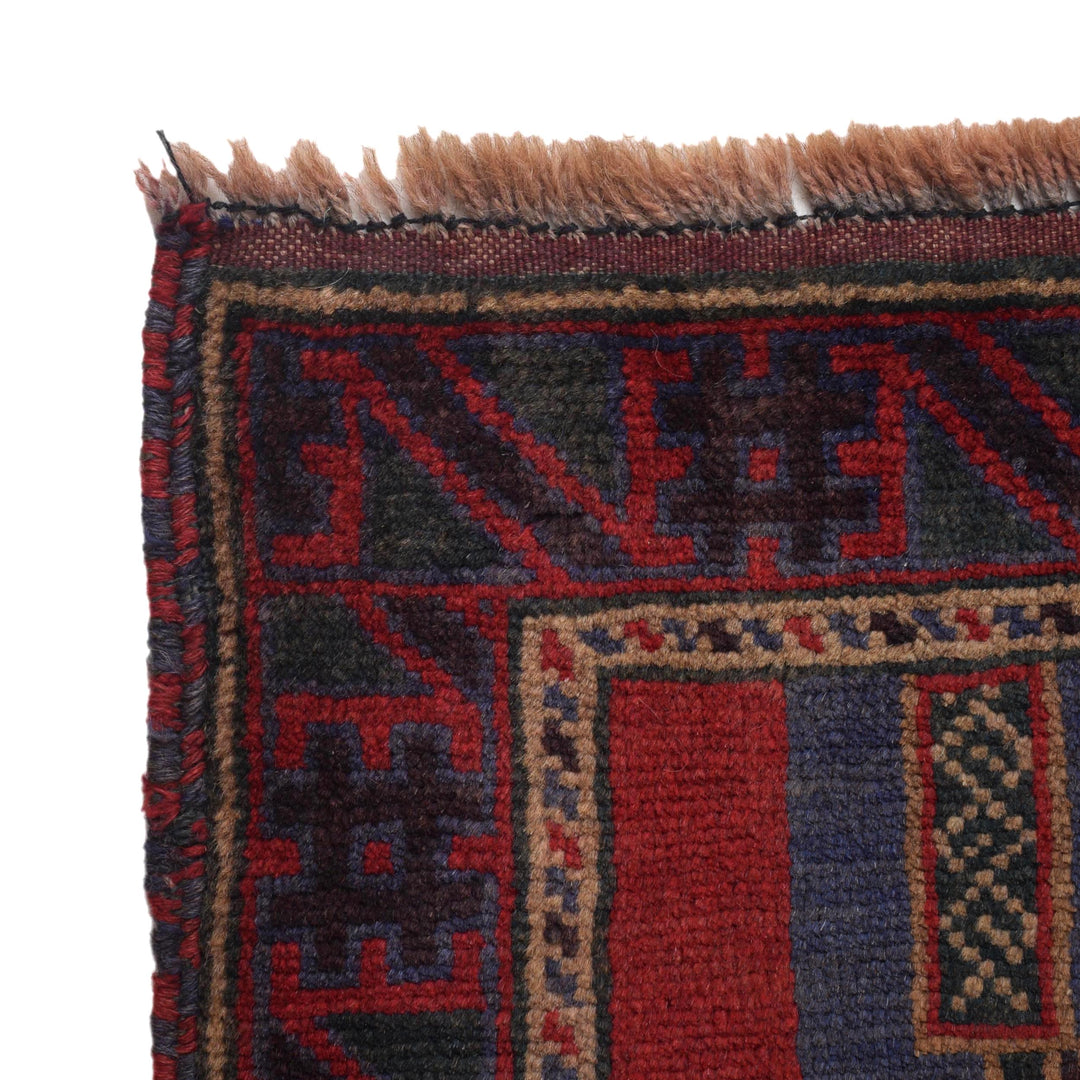 Blue Afghan Prayer Rug 3' 0" x 4' 9" Hand-Knotted view