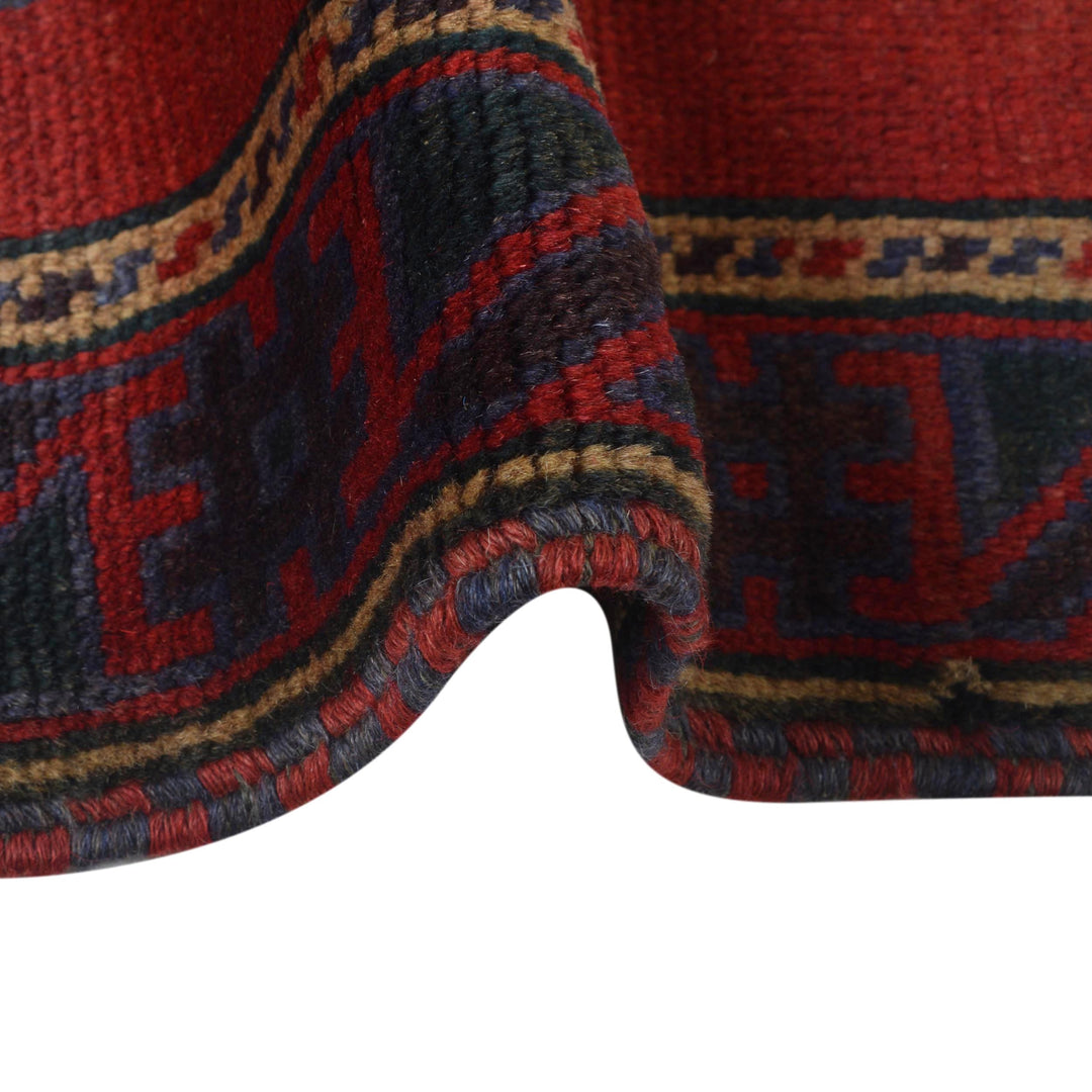 Blue Afghan Prayer Rug 3' 0" x 4' 9" Hand-Knotted border