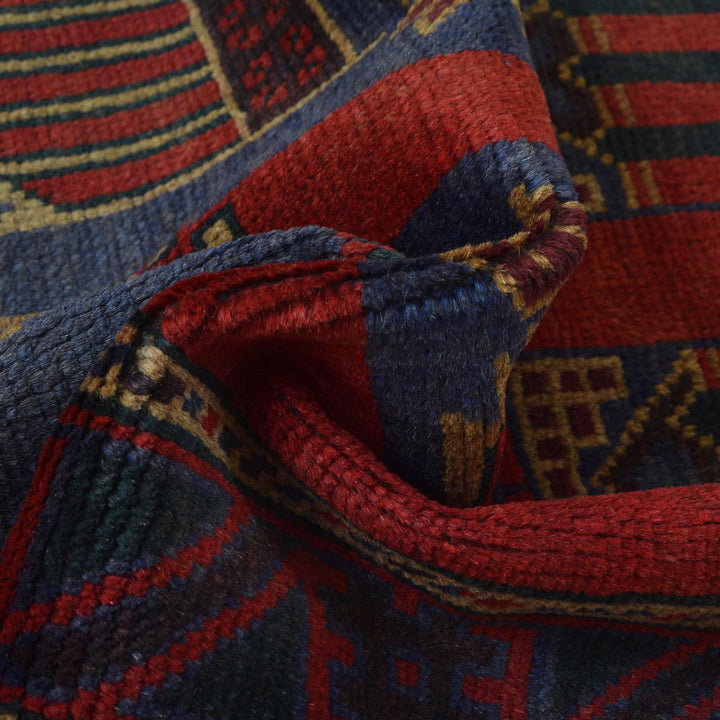 Blue Afghan Prayer Rug 3' 0" x 4' 9" Hand-Knotted field