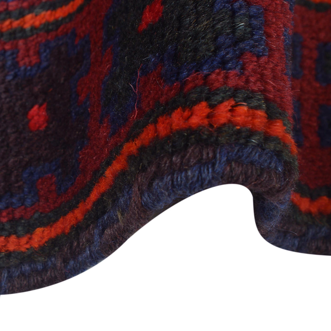 Red Afghan Prayer Rug 3' 1" x 5' 1" Hand-Knotted border