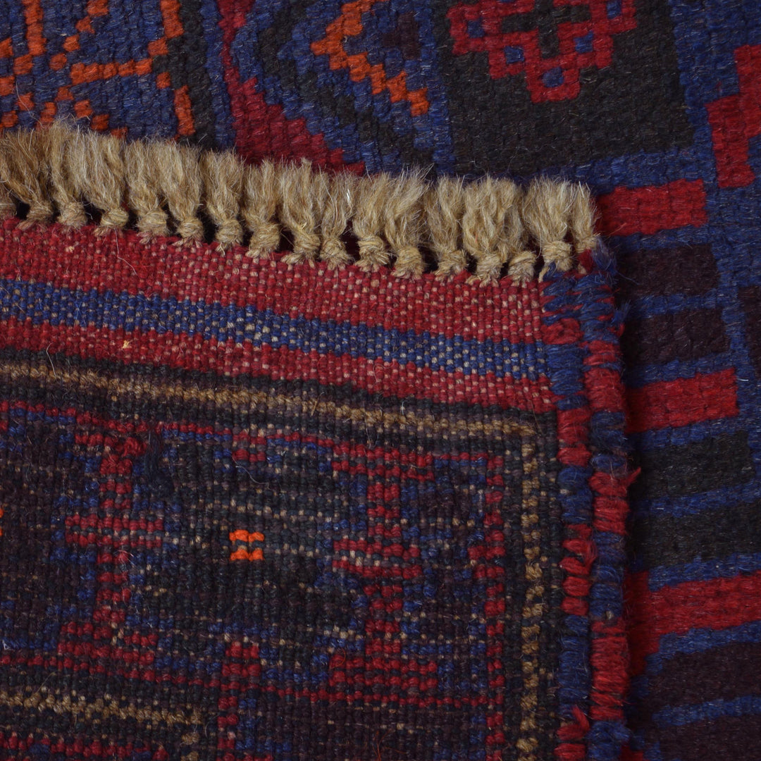 Afghan Prayer Rug 2' 11" x 4' 9" Hand-Knotted pattern