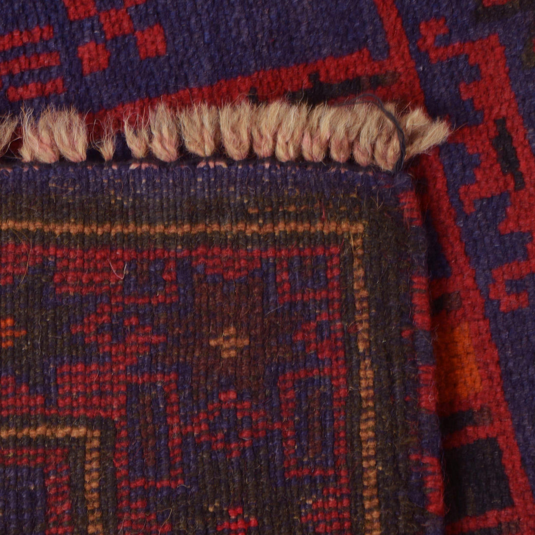 Afghan Prayer Rug 3' 2" x 4' 10" Hand-Knotted pattern