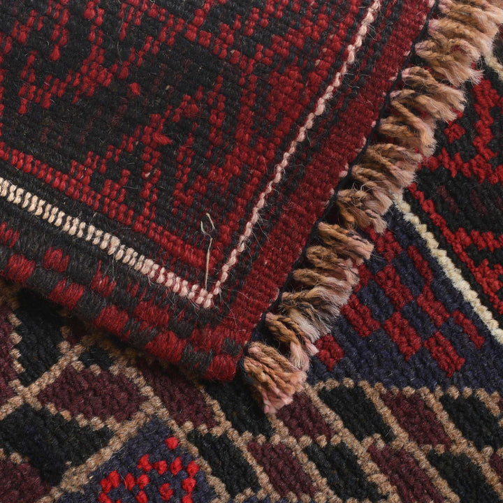Afghan Prayer Rug 2' 9" x 4' 6" Hand-Knotted close-up