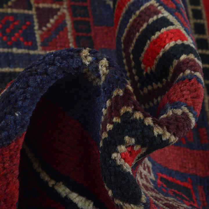Afghan Prayer Rug 2' 9" x 4' 6" Hand-Knotted border