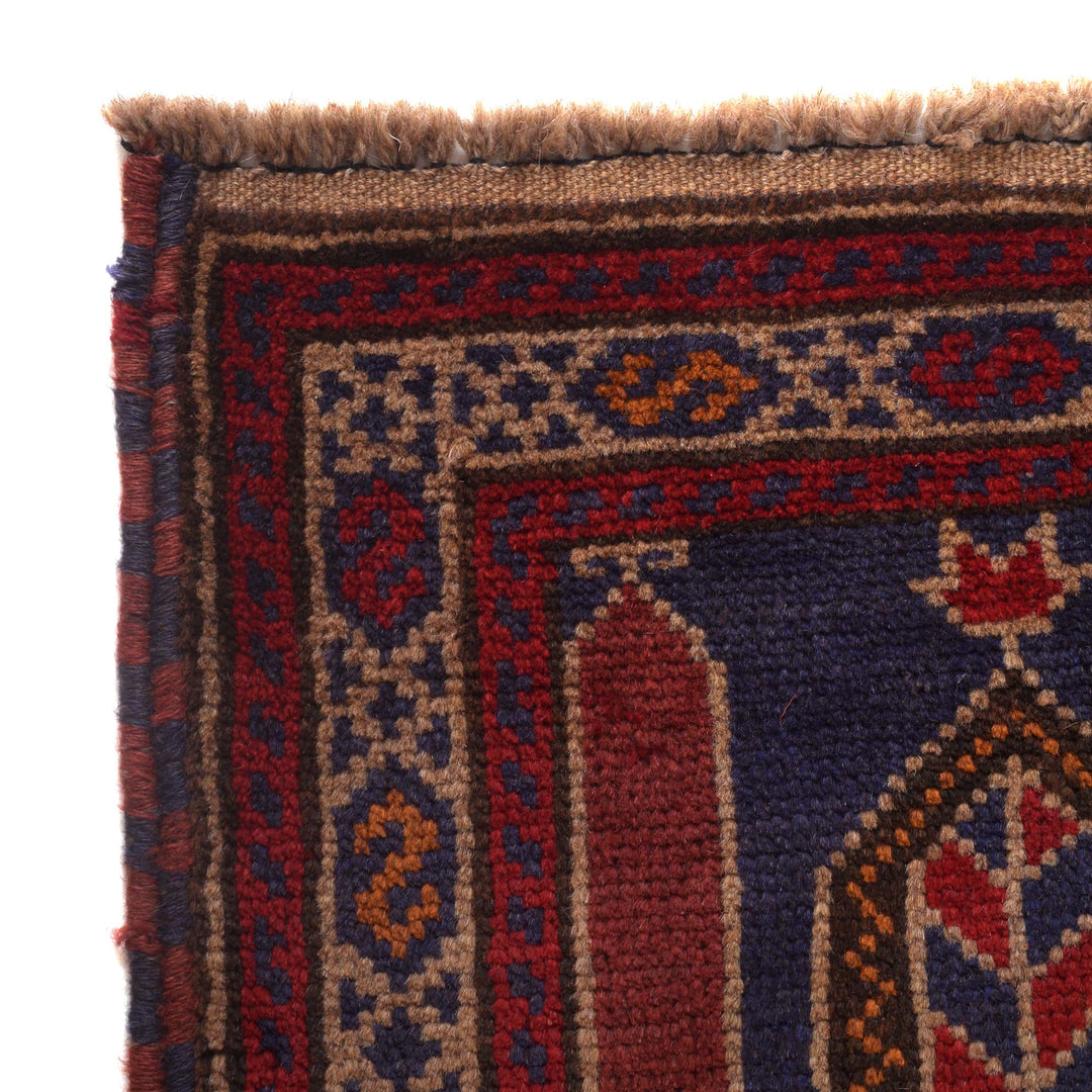 Afghan Prayer Rug 2' 11" x 5' 2" Hand-Knotted view