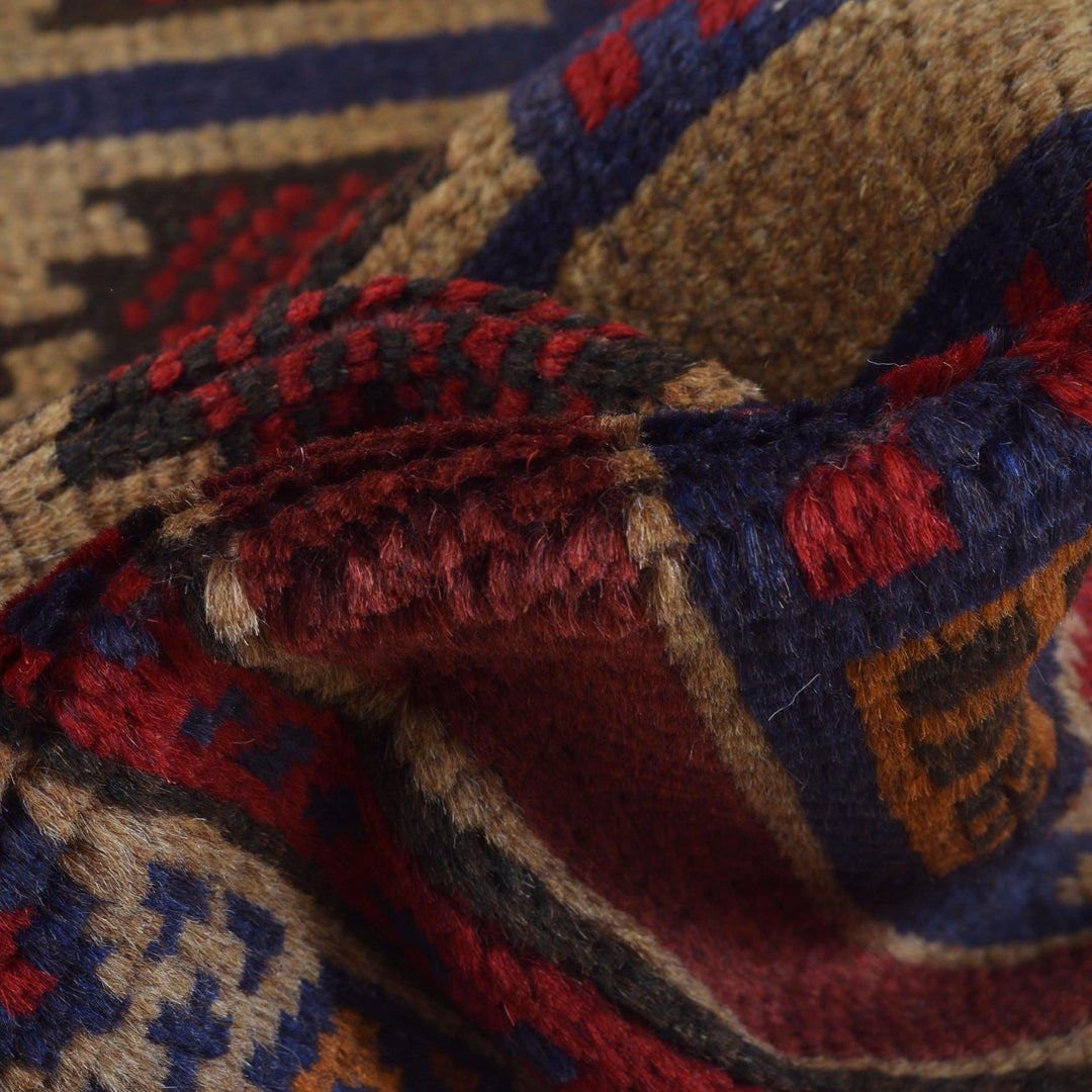 Afghan Prayer Rug 2' 11" x 5' 2" Hand-Knotted field