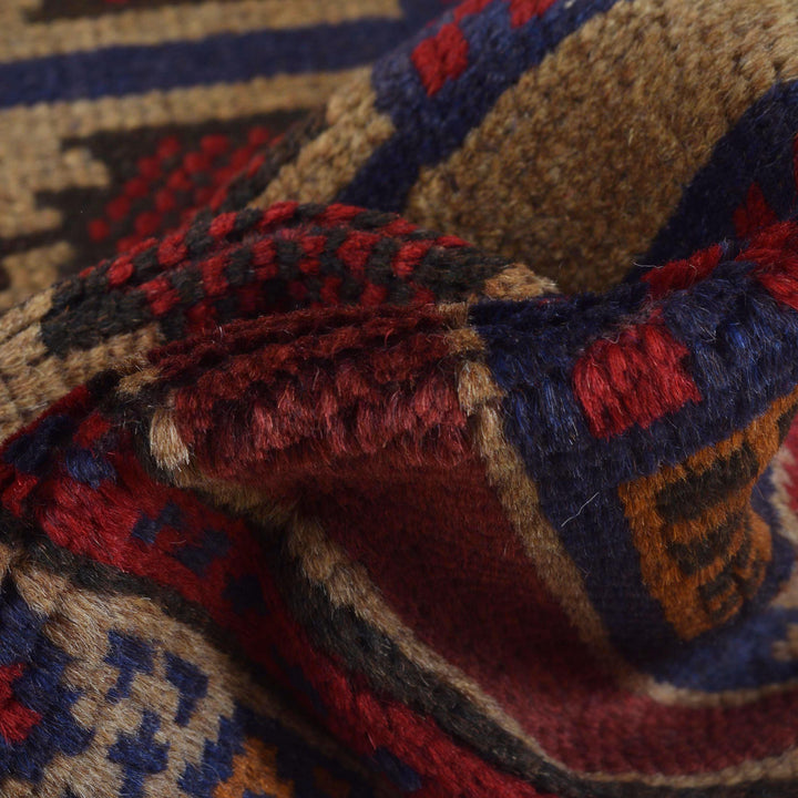 Afghan Prayer Rug 2' 11" x 5' 2" Hand-Knotted field