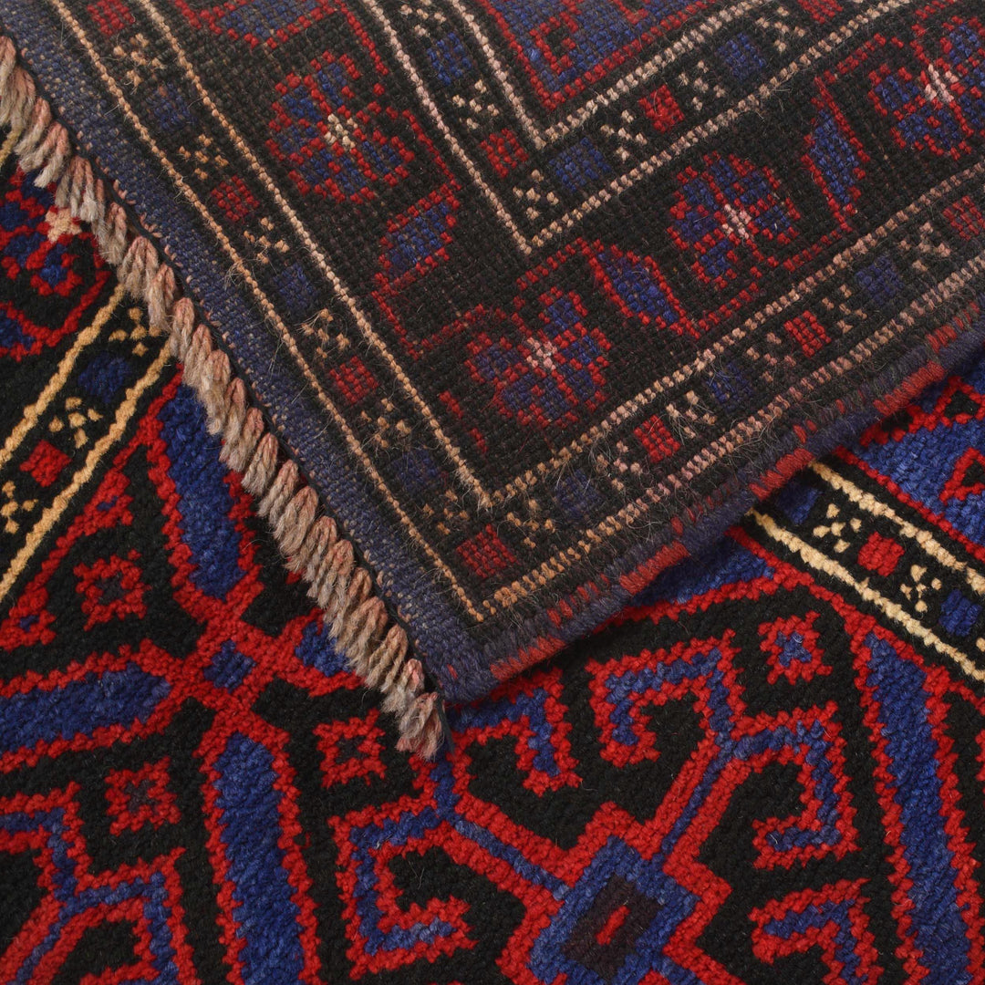Afghan Prayer Rug 2' 11" x 4' 6" Hand-Knotted pattern