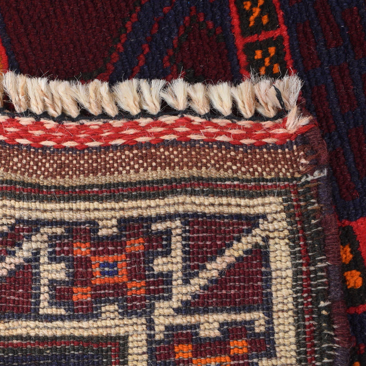 Afghan Prayer Rug 2' 9" x 5' 0" Hand-Knotted close-up