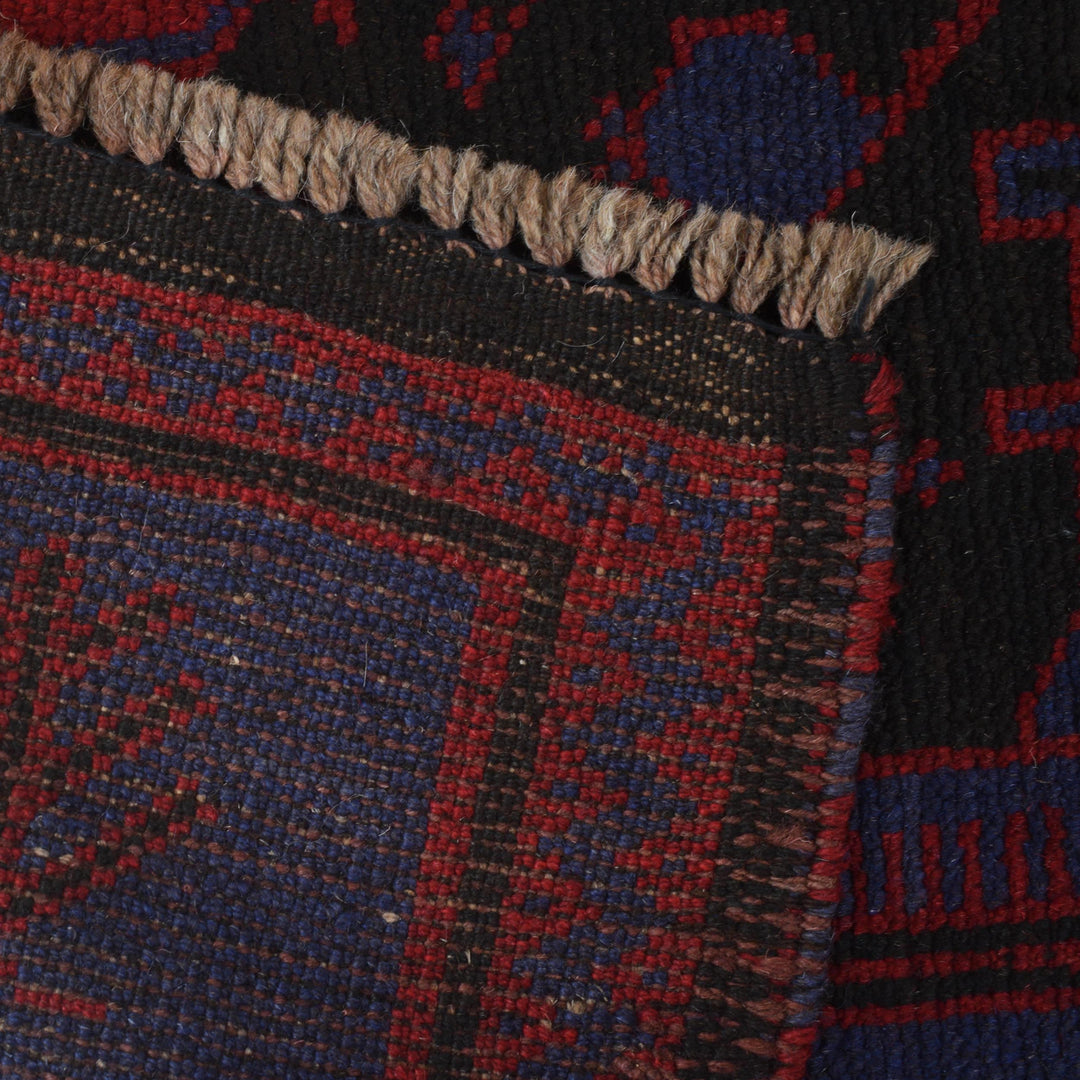 Blue Afghan Prayer Rug 2' 11" x 4' 7" Hand-Knotted pattern