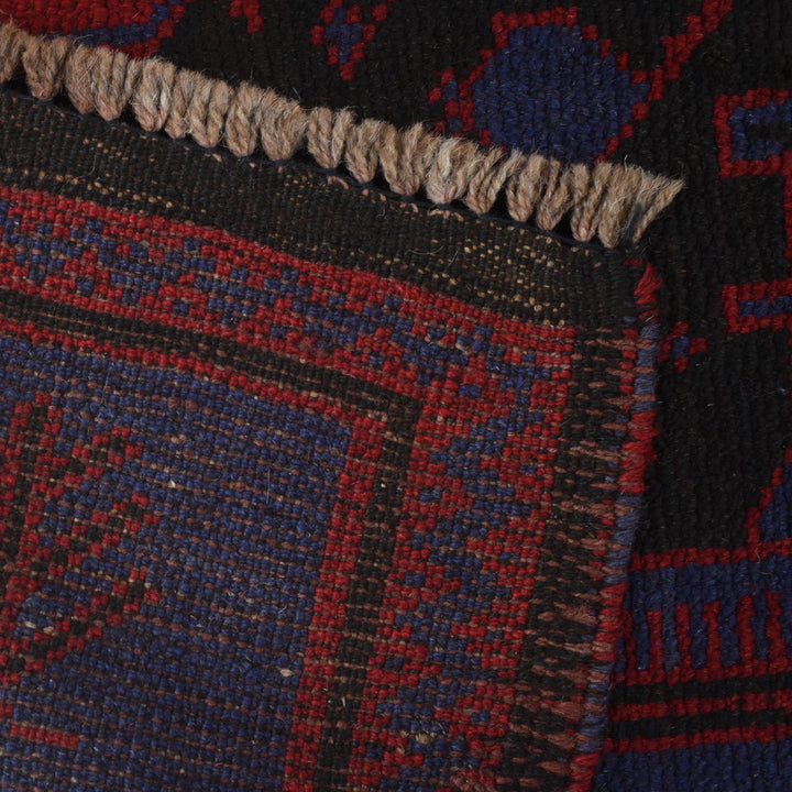 Blue Afghan Prayer Rug 2' 11" x 4' 7" Hand-Knotted pattern