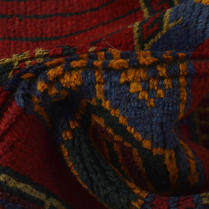 Blue Afghan Prayer Rug 2' 10" x 4' 7" Hand-Knotted field