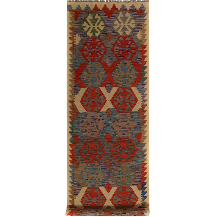 Hand Made Afghan Kilim Runner 2' 8" x 9' 9" - No. AL19446
