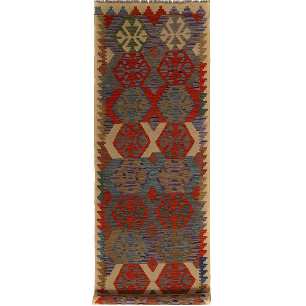Hand Made Afghan Kilim Runner 2' 8" x 9' 9" - No. AL19446