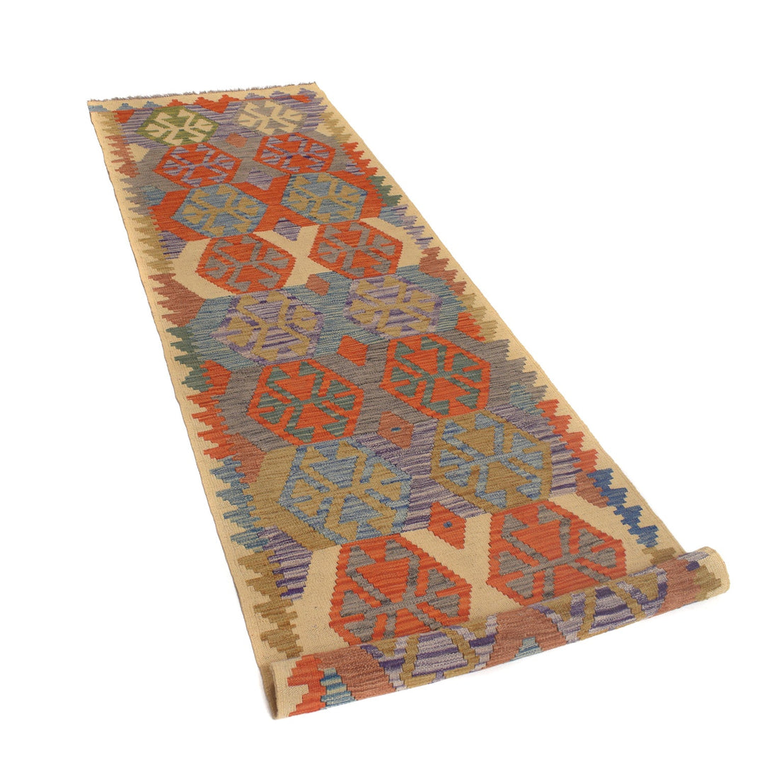 Hand Made Afghan Kilim Runner 2' 8" x 9' 9" - No. AL19446