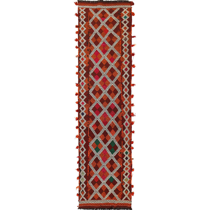 Hand Woven Flat Weave Kilim Runner 2' 5" x 10' 0" - No. AL12803