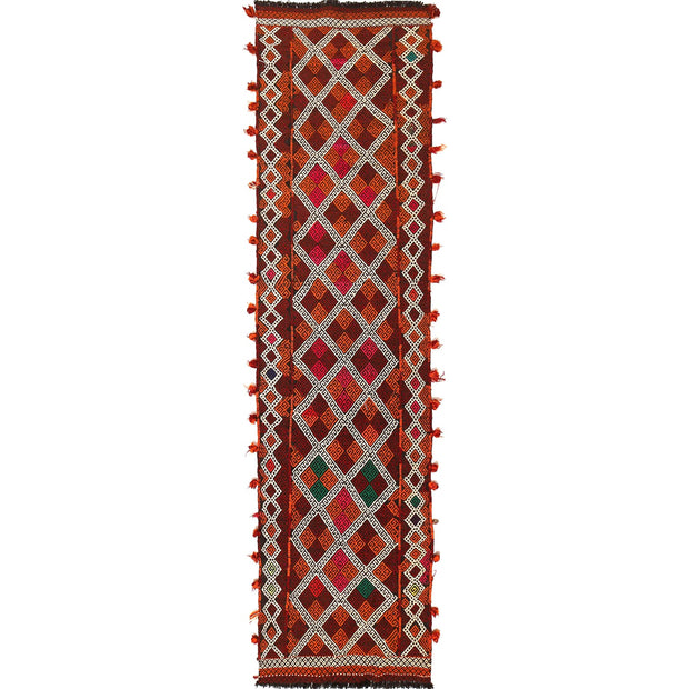 Hand Woven Flat Weave Kilim Runner 2' 5" x 10' 0" - No. AL12803