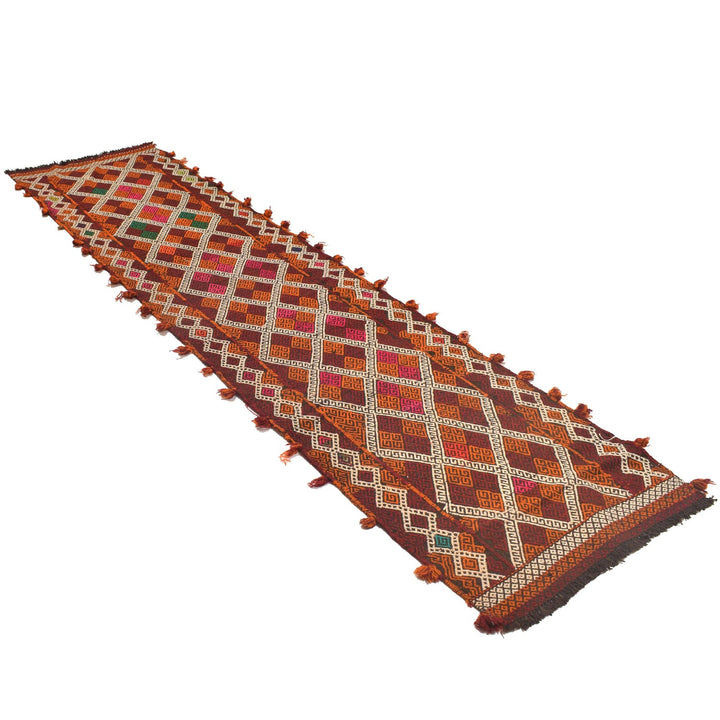 Hand Woven Flat Weave Kilim Runner 2' 5" x 10' 0" - No. AL12803