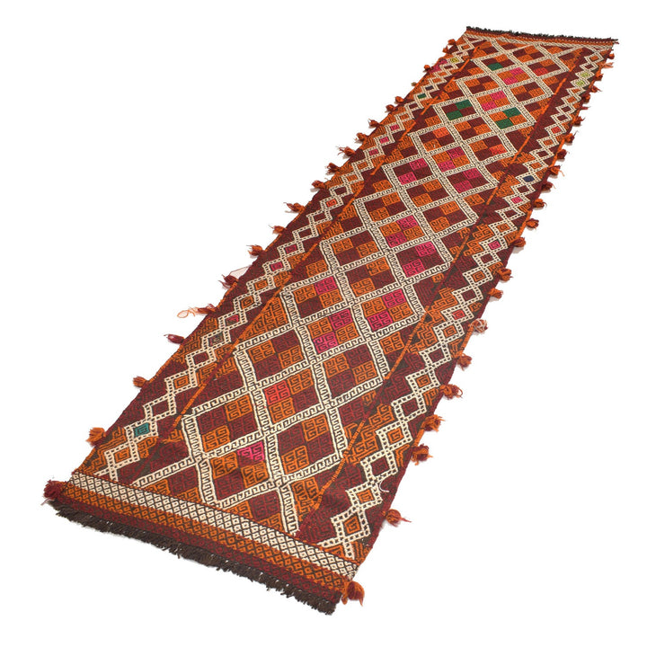 Hand Woven Flat Weave Kilim Runner 2' 5" x 10' 0" - No. AL12803