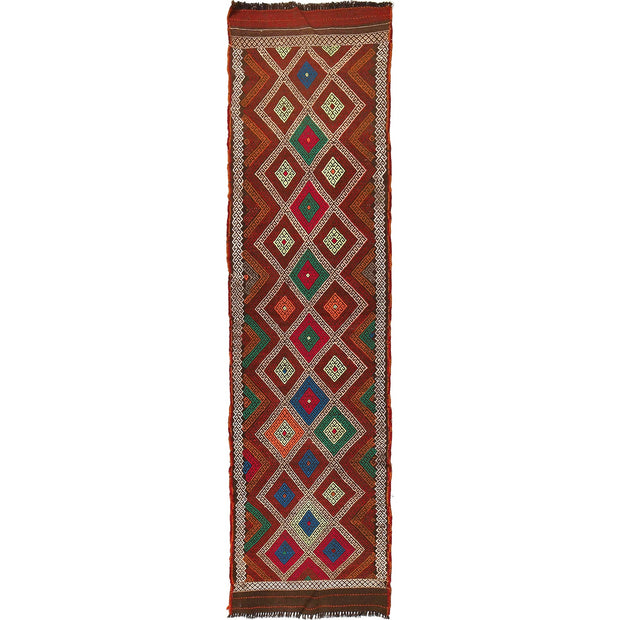 Hand Woven Flat Weave Kilim Runner 2' 4" x 9' 5" - No. AL52683