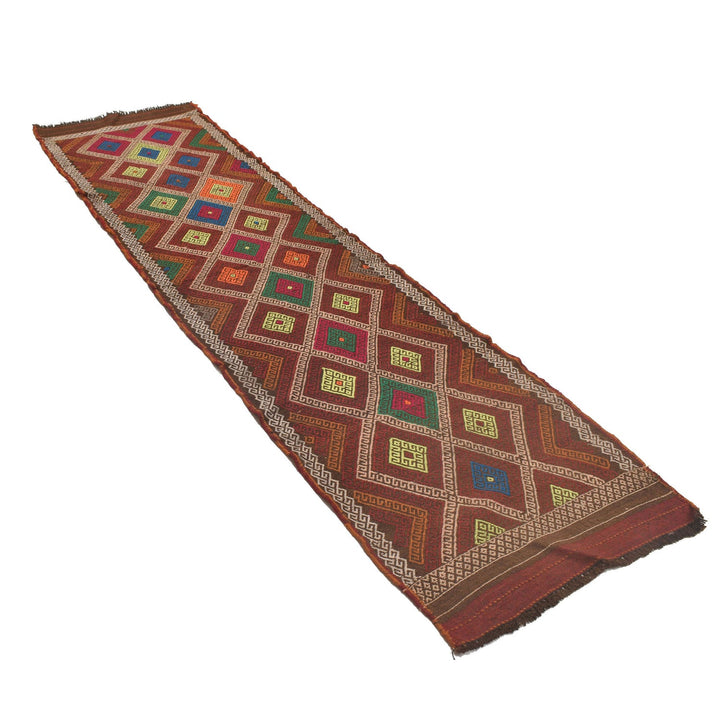 Hand Woven Flat Weave Kilim Runner 2' 4" x 9' 5" - No. AL52683