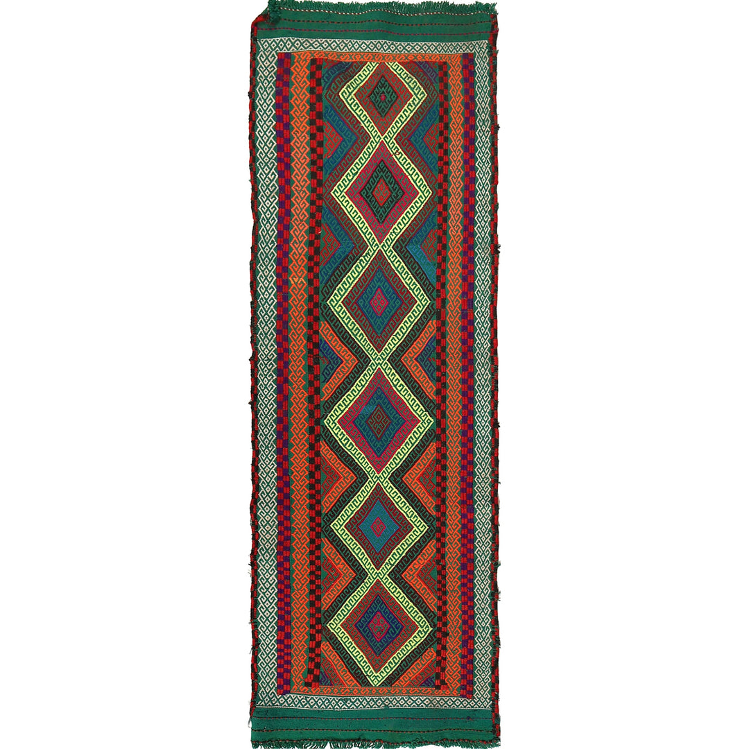 Afghan Suzuni Rug 2' 1" x 6' 9" Flat-Weave