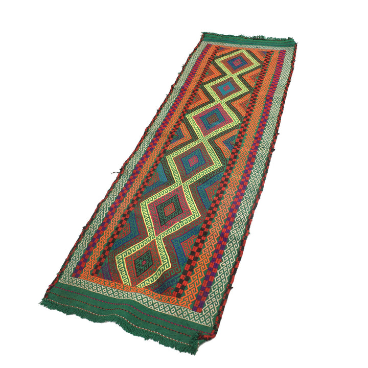 Afghan Suzuni Rug 2' 1" x 6' 9" Flat-Weave pattern