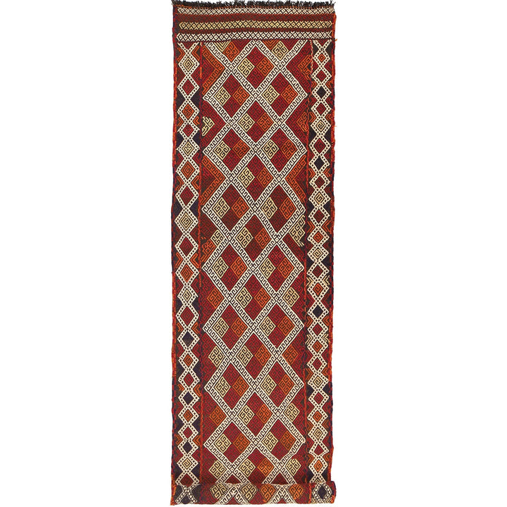 Hand Woven Flat Weave Kilim Runner 2' 4" x 10' 0" - No. AL98375