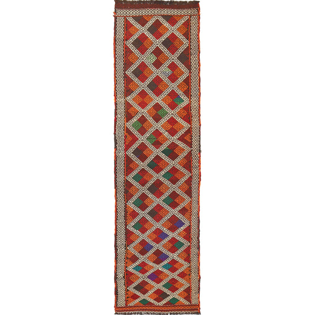 Handmade Flatweave Kilim Runner 2' 4" x 9' 8" - No. AL70557