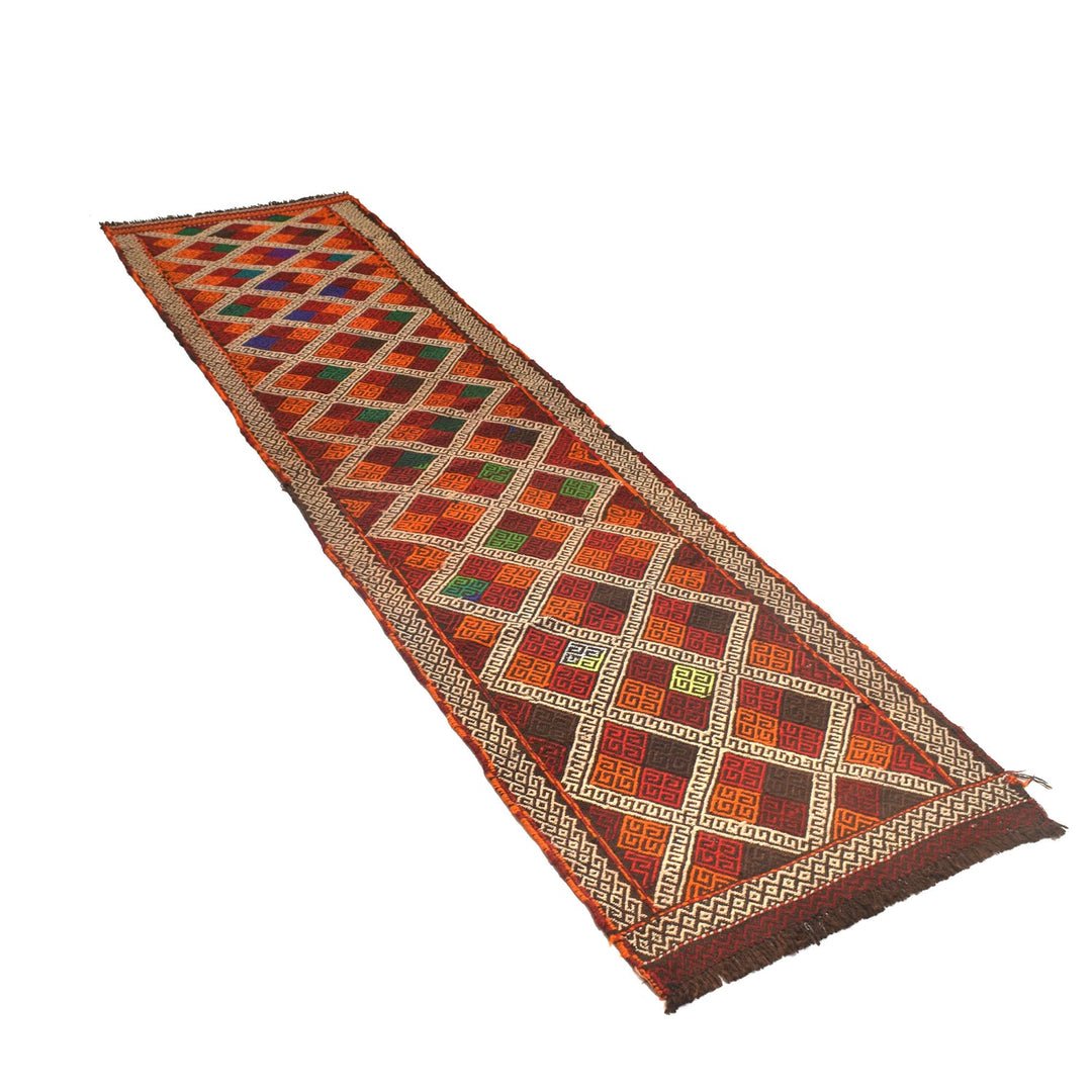 Handmade Flatweave Kilim Runner 2' 4" x 9' 8" - No. AL70557