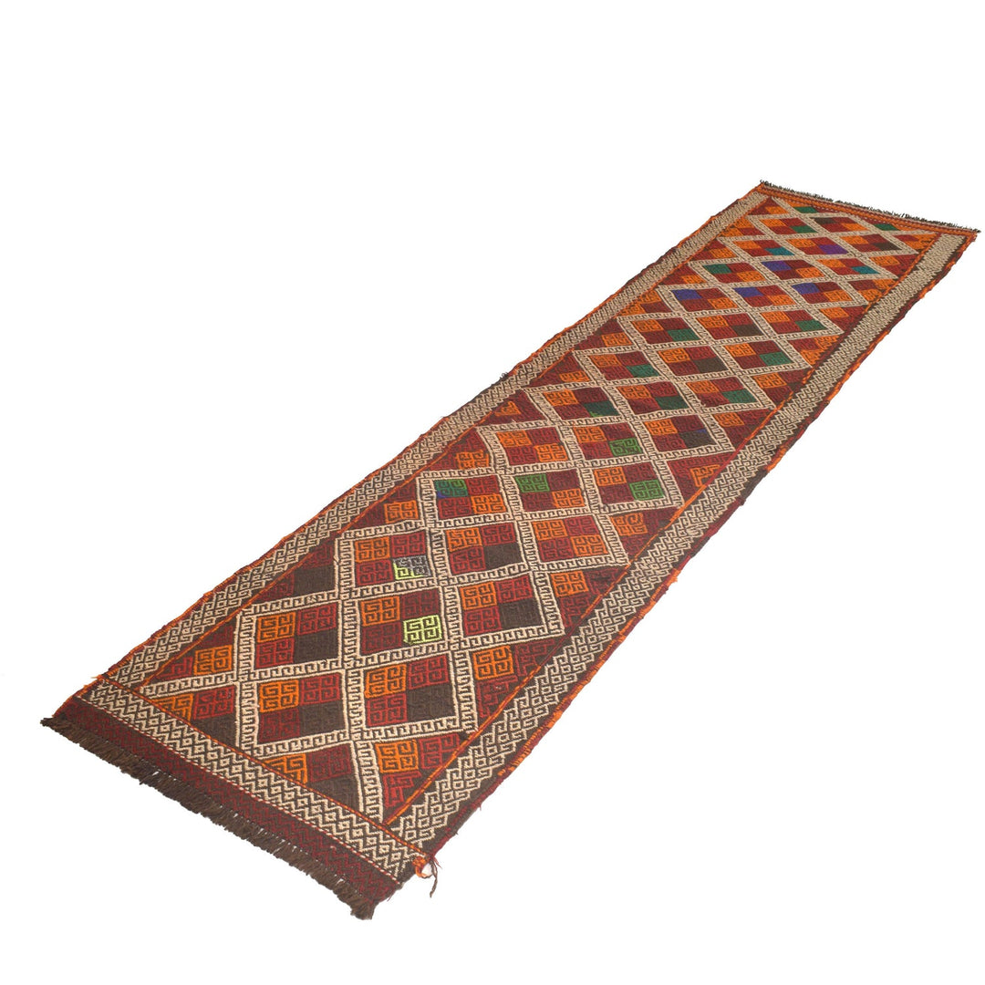 Handmade Flatweave Kilim Runner 2' 4" x 9' 8" - No. AL70557
