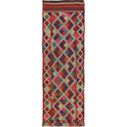 Handmade Flatweave Kilim Runner 2' 4" x 9' 11" - No. AL26932