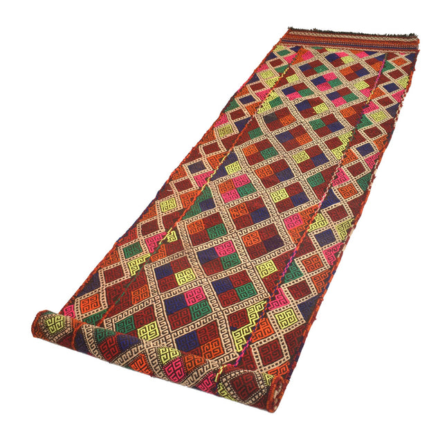 Handmade Flatweave Kilim Runner 2' 4" x 9' 11" - No. AL26932