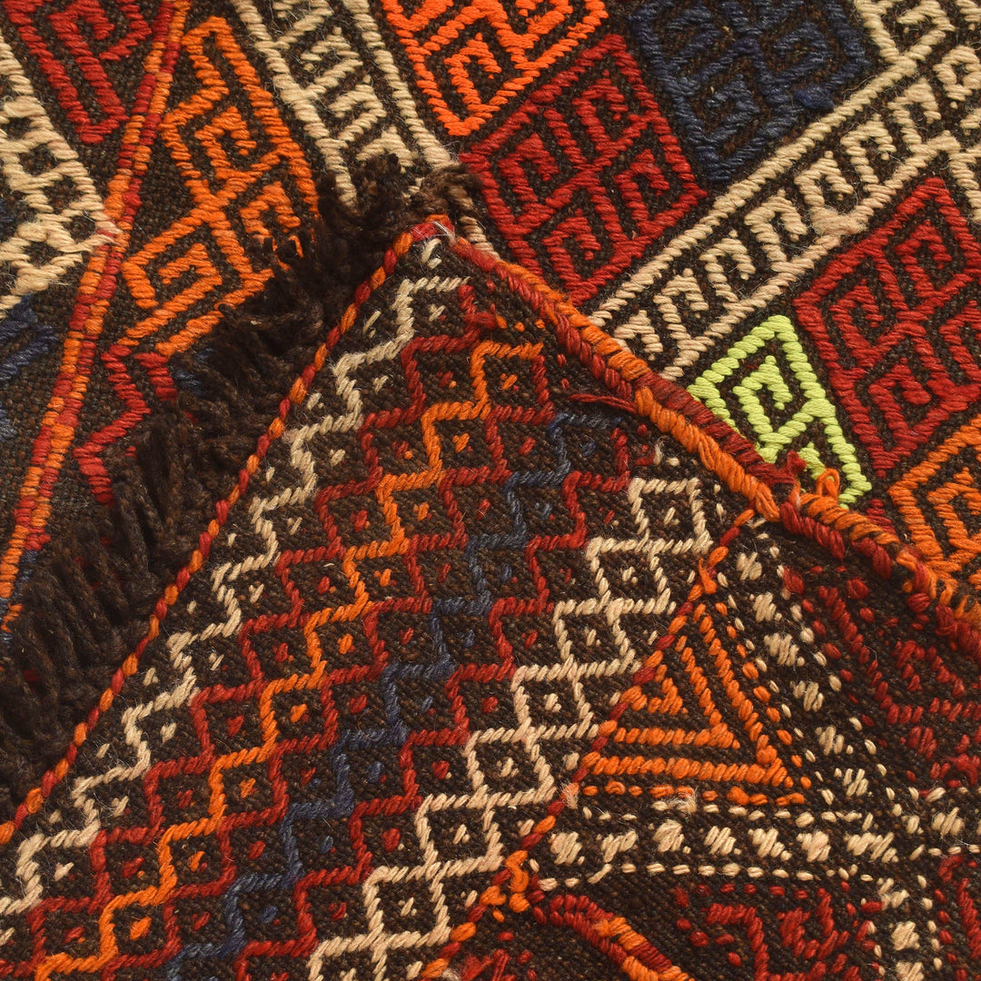 Afghan Suzani Kilim Runner 2' 6" x 9' 4" Flat-Weave border