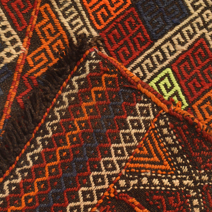 Afghan Suzani Kilim Runner 2' 6" x 9' 4" Flat-Weave border