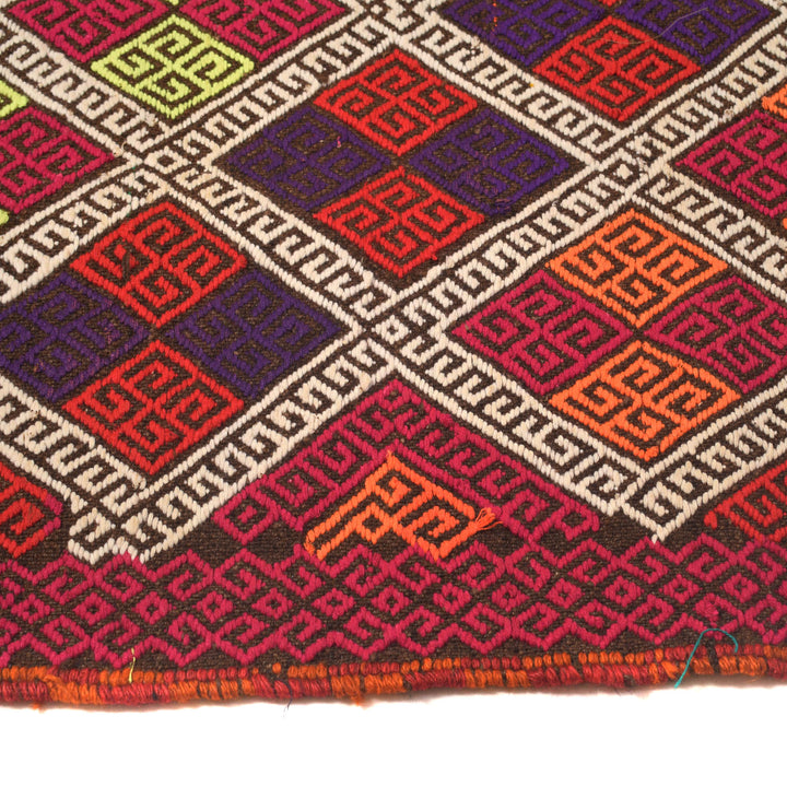 Afghan Suzani Kilim Runner 2' 6" x 9' 3" Flat-Weave detail