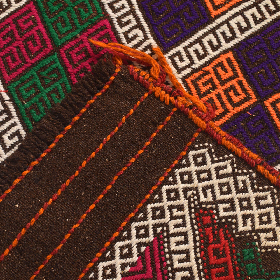 Afghan Suzani Kilim Runner 2' 6" x 9' 3" Flat-Weave border