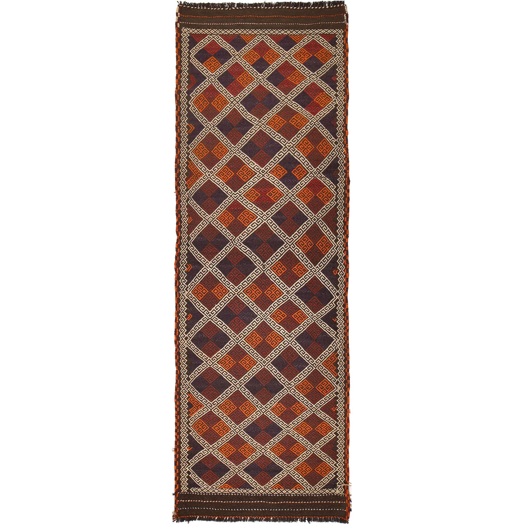 Afghan Suzani Kilim Runner 2' 11" x 9' 3" Flat-Weave