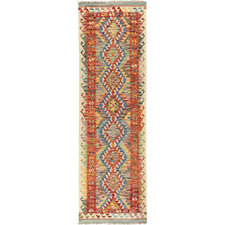 Hand Knotted Afghan Style Kilim Runner 2' 9" x 9' 3" - No. AL96911