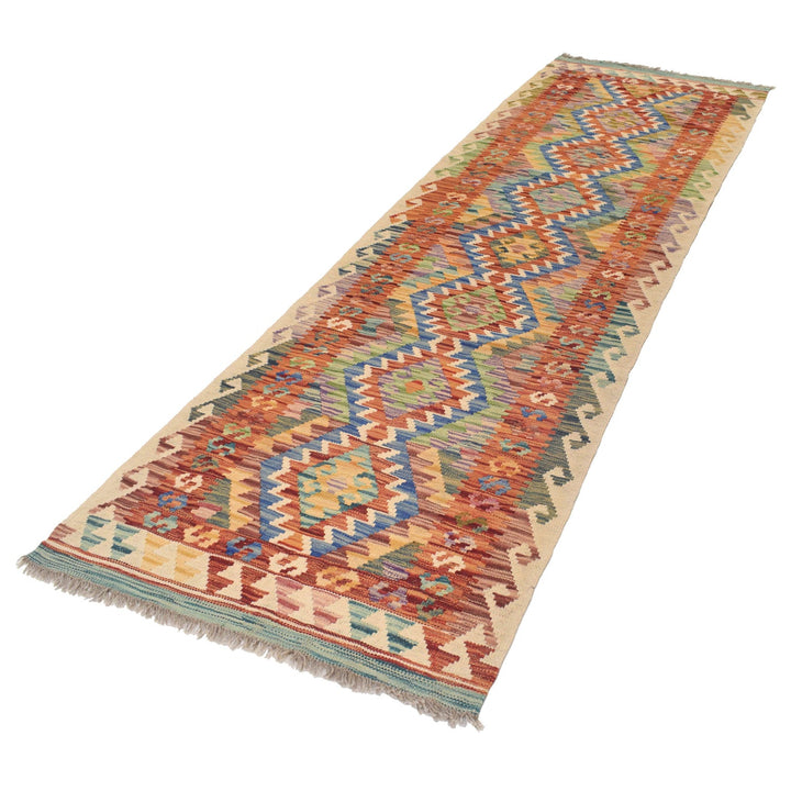 Hand Knotted Afghan Style Kilim Runner 2' 9" x 9' 3" - No. AL96911