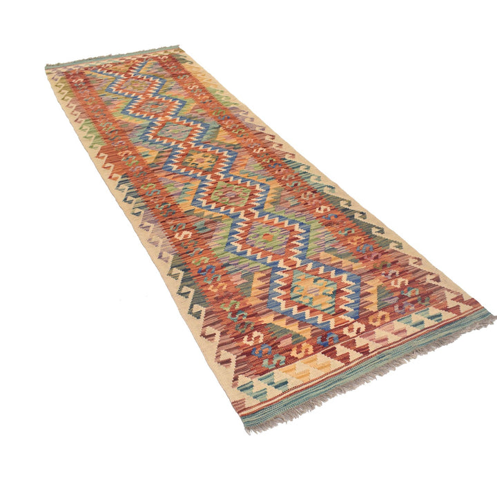 Hand Knotted Afghan Style Kilim Runner 2' 9" x 9' 3" - No. AL96911