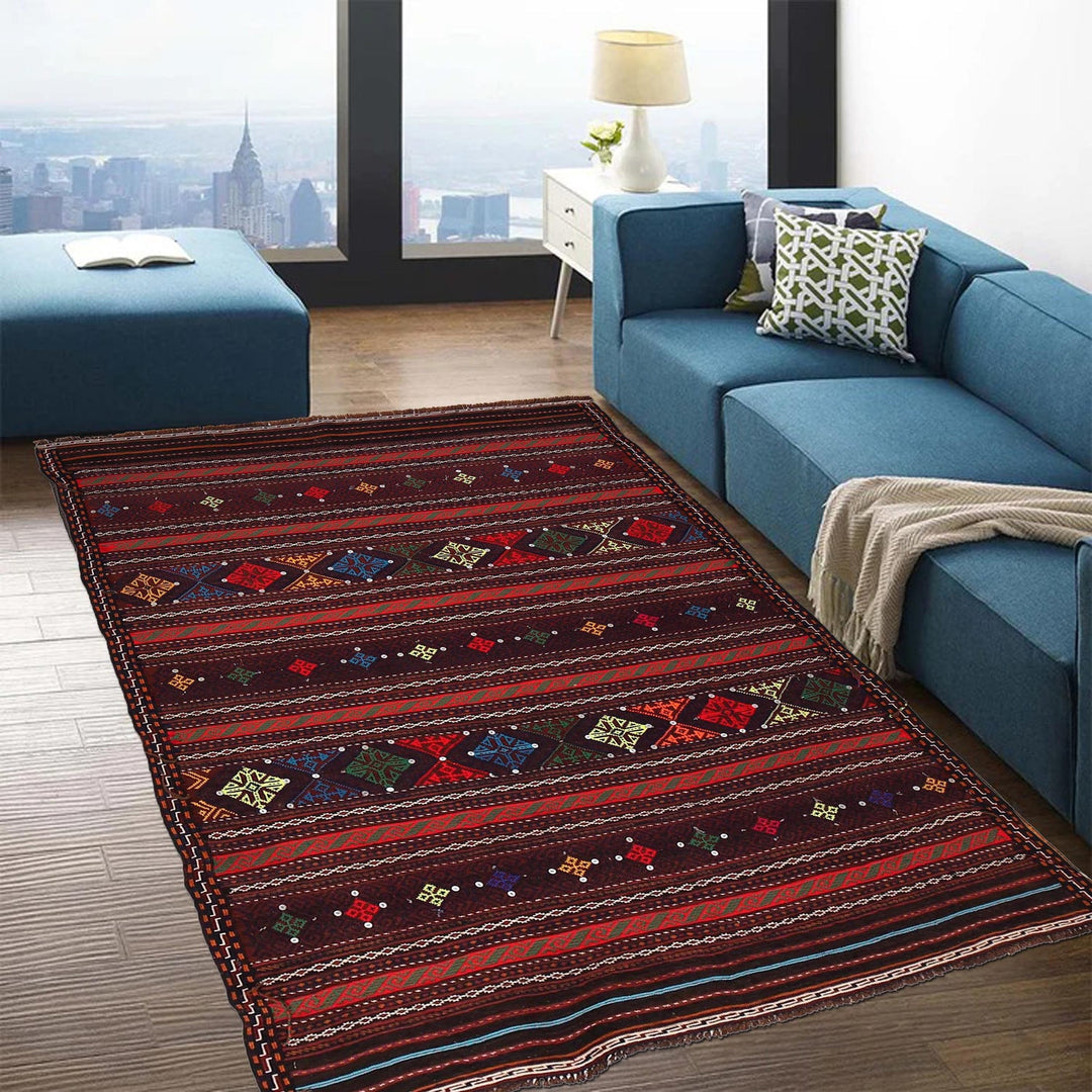 Handmade Flatweave Kilim 4' 6" x 6' 5" - No. AL96724