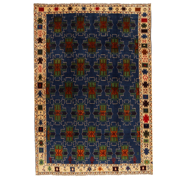 Hand Knotted Kohistani Area Rug 6' 11" x 8' 12" - No. AL32134