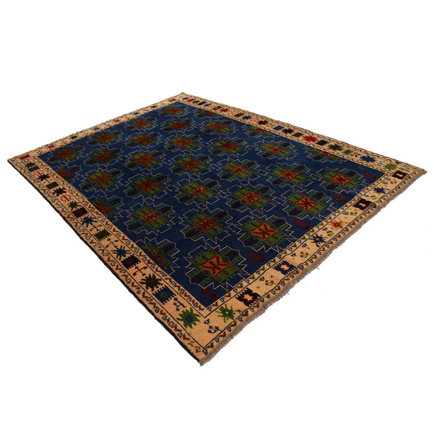 Hand Knotted Kohistani Area Rug 6' 11" x 8' 12" - No. AL32134
