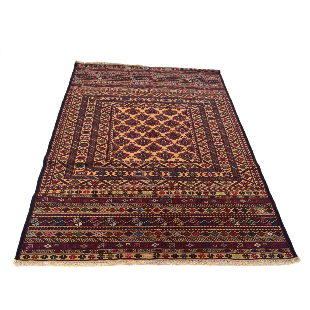 Handmade Maliki Kilim 4' 0" x 6' 2" - No. AL62895