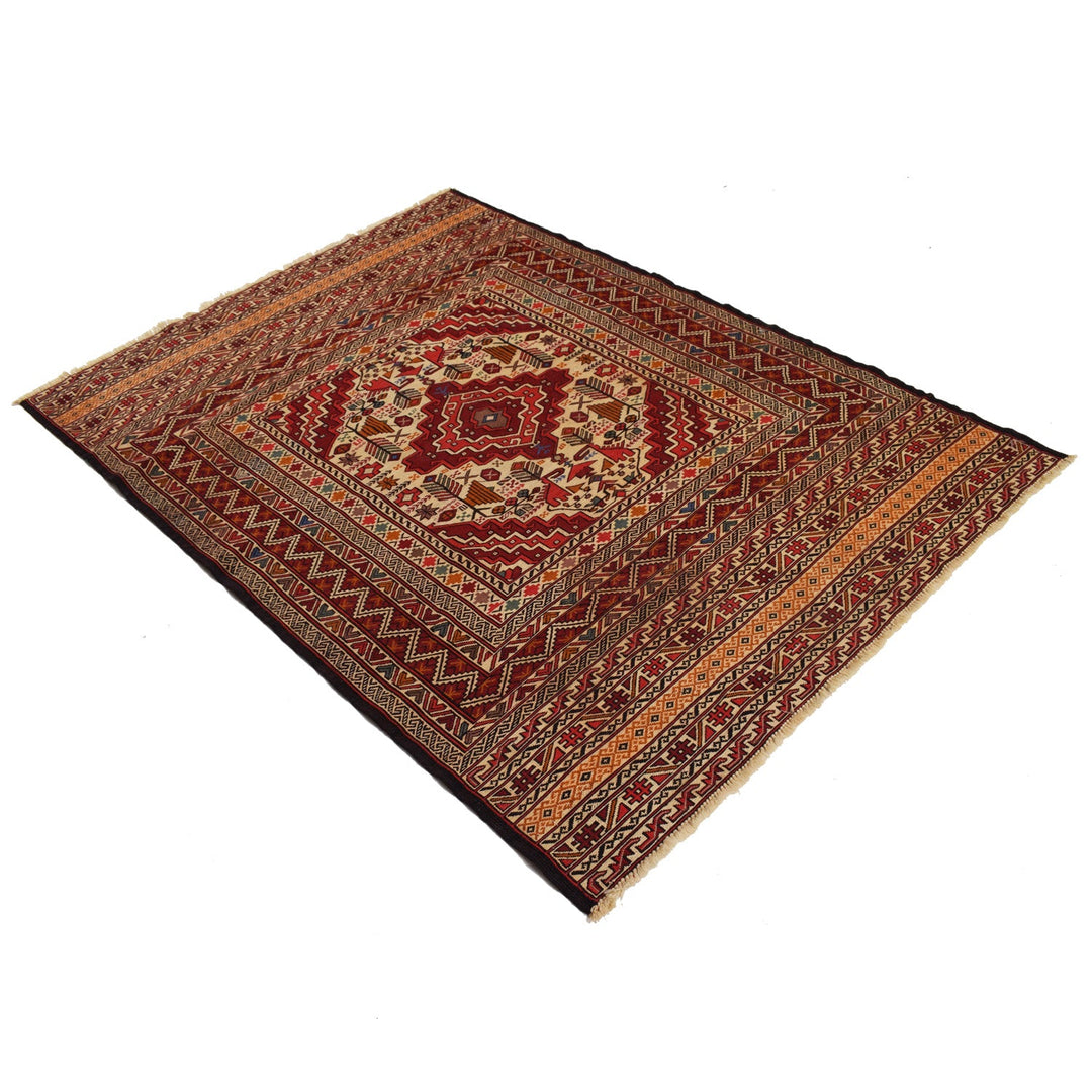 Handmade Maliki Kilim 4' 4" x 6' 2" - No. AL73291