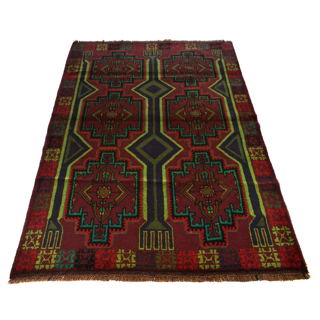 Red Color Baluchi Rug 4' 4" x 6' 6" - No. AL93295