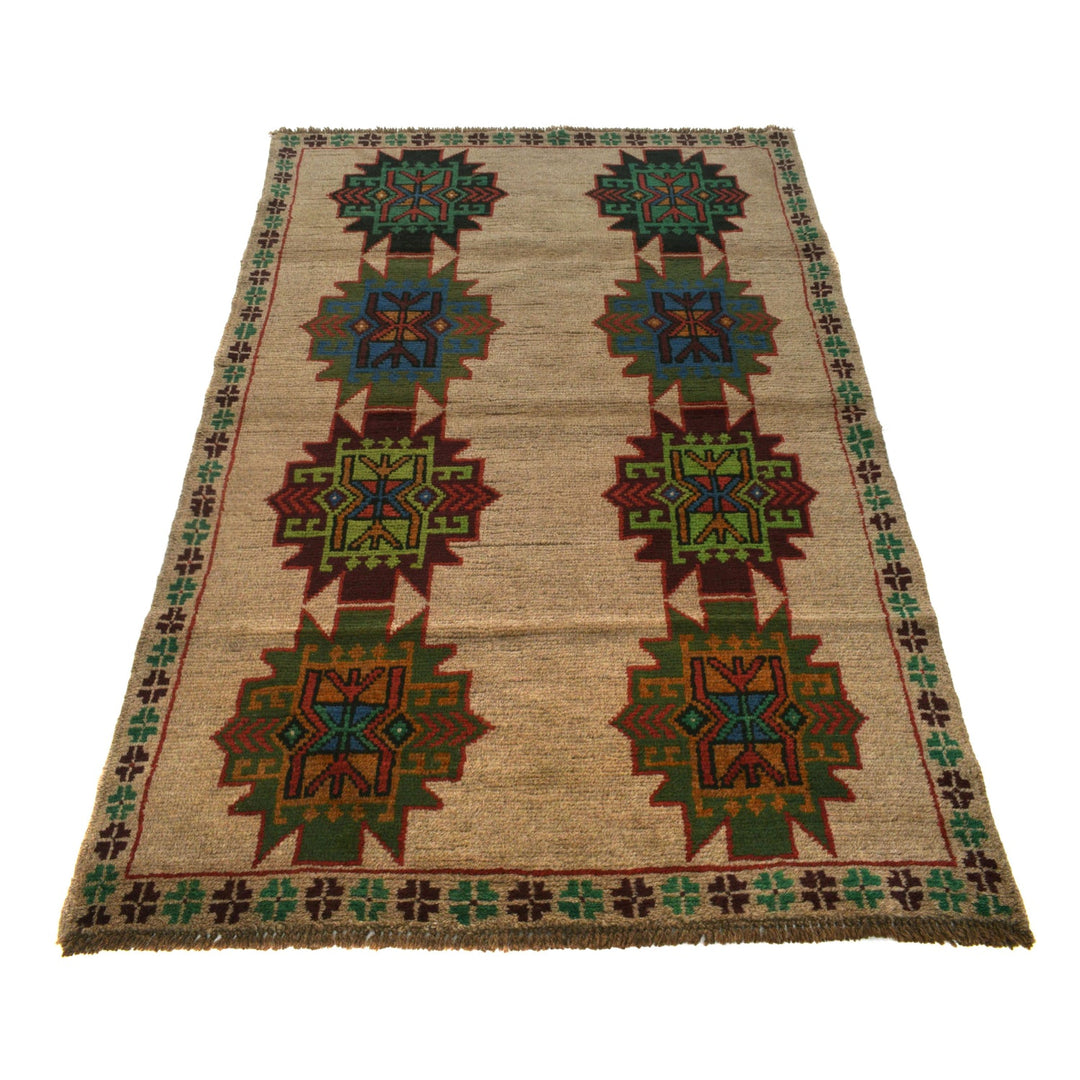 Tan Color Baluchi Rug 4' 0" x 6' 6" - No. AL77286