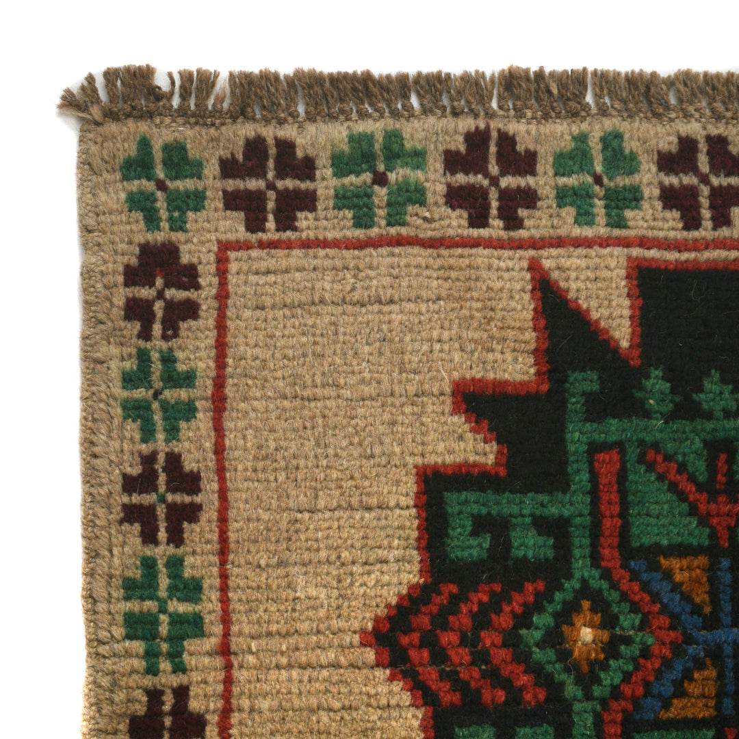 Tan Afghan Baluchi Rug 4' 0" x 6' 6" Hand-Knotted view